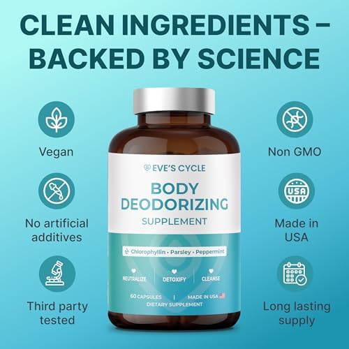 Suplemento Desodorante Corporal – Cápsulas de Clorofila Natural con Perejil y Menta – 60 Píldoras Veganas de 500mg+ – Tratamiento para Mal Aliento y - imagen 3