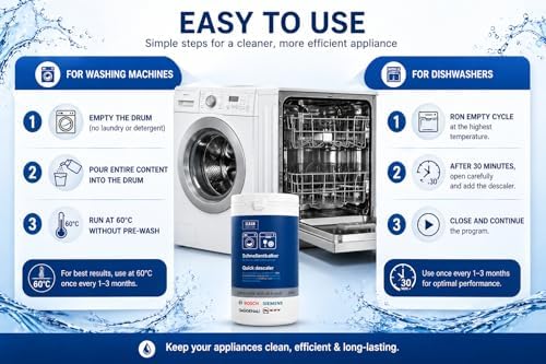 Desincrustante Rápido ILHAN GLOBAL TRADE 250 g Compatible con Lavadoras y Lavavajillas Bosch, Neff y Siemens, Anti Sarro 0311506 - imagen 5