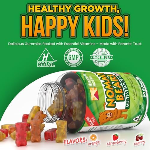 NOMMY BEARS Gomas Multivitamínicas para Niños – 11 Vitaminas Esenciales para Niños de 2 Años en Adelante, Sin Gelatina, Veganas, Halal, Sin Gluten ni - imagen 2