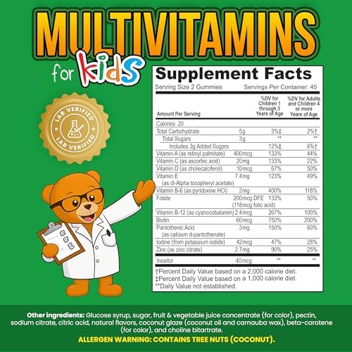 NOMMY BEARS Gomas Multivitamínicas para Niños – 11 Vitaminas Esenciales para Niños de 2 Años en Adelante, Sin Gelatina, Veganas, Halal, Sin Gluten ni - imagen 3