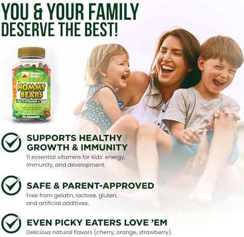 NOMMY BEARS Gomas Multivitamínicas para Niños – 11 Vitaminas Esenciales para Niños de 2 Años en Adelante, Sin Gelatina, Veganas, Halal, Sin Gluten ni - imagen 5