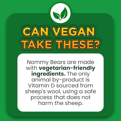NOMMY BEARS Gomas Multivitamínicas para Niños – 11 Vitaminas Esenciales para Niños de 2 Años en Adelante, Sin Gelatina, Veganas, Halal, Sin Gluten ni - imagen 7