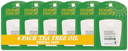 Cinta Dental de Aceite de Árbol de Té Desert Essence - 30 Yards - Paquete de 6 - Cera Natural con Cera de Abejas - Cinta Gruesa sin Desgarros - Ideal - imagen 1