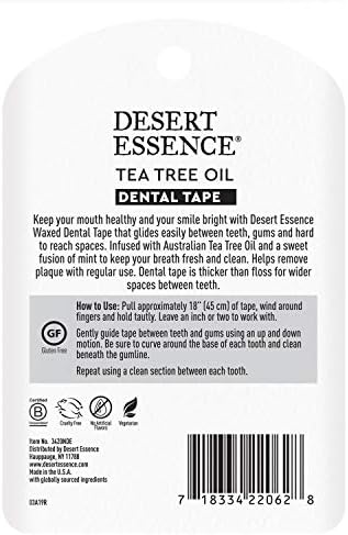 Cinta Dental de Aceite de Árbol de Té Desert Essence - 30 Yards - Paquete de 6 - Cera Natural con Cera de Abejas - Cinta Gruesa sin Desgarros - Ideal - imagen 3