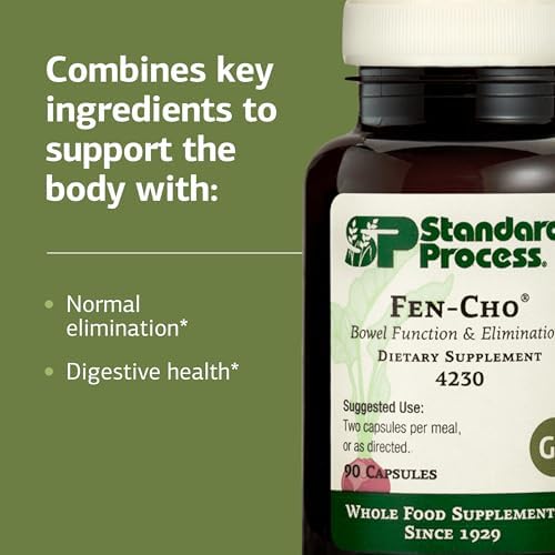 Suplemento Digestivo y de Salud Intestinal Standard Process Fen-Cho - Libre de Gluten, Lácteos y Soja - 90 Cápsulas (45 Porciones) - imagen 4