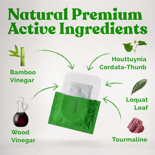 Parches Nuubu para los Pies - Parches Herbales Naturales para el Cuidado de los Pies, Ingredientes Orgánicos Japoneses - Vinagre de Bambú y Turmalina - imagen 2