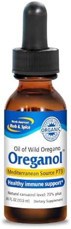 Oreganol NORTH AMERICAN HERB & SPICE - 0.45 fl. oz. - Aceite de orégano orgánico, silvestre y sin procesar - Fuente Mediterránea P73 - No transgénico - imagen 1