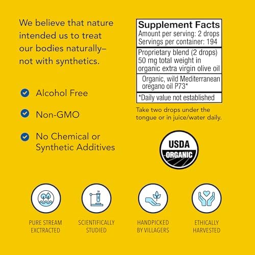 Oreganol NORTH AMERICAN HERB & SPICE - 0.45 fl. oz. - Aceite de orégano orgánico, silvestre y sin procesar - Fuente Mediterránea P73 - No transgénico - imagen 4
