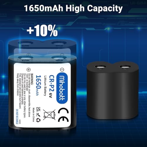 Batería Mihobatt 5-Pack CR-P2, 6V 1650mAh de Litio, Reemplazo para 223A, DL223A, EL223AP y 2CR-P2 - imagen 2