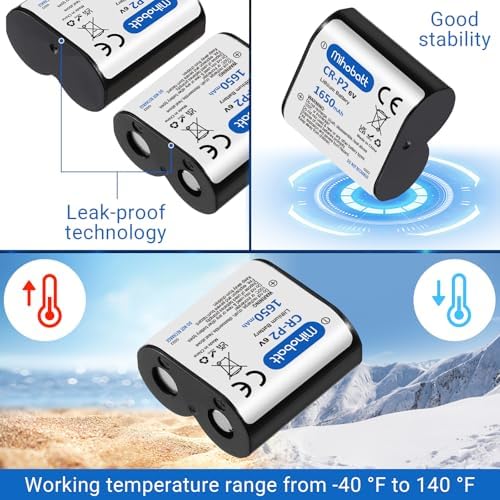 Batería Mihobatt 5-Pack CR-P2, 6V 1650mAh de Litio, Reemplazo para 223A, DL223A, EL223AP y 2CR-P2 - imagen 4