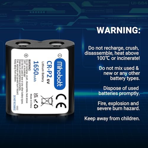 Batería Mihobatt 5-Pack CR-P2, 6V 1650mAh de Litio, Reemplazo para 223A, DL223A, EL223AP y 2CR-P2 - imagen 6