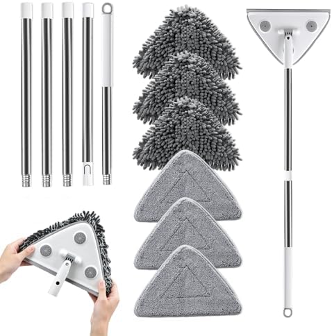 MUEE Kit de Limpieza de Ventanas 3 en 1 con Extensión de 78, Limpiador de Paredes Alto y Mango Largo para Uso Interior y Exterior - imagen 1