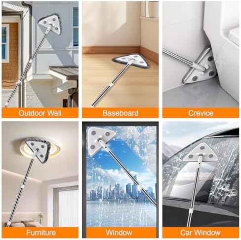 MUEE Kit de Limpieza de Ventanas 3 en 1 con Extensión de 78, Limpiador de Paredes Alto y Mango Largo para Uso Interior y Exterior - imagen 3