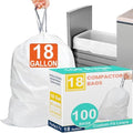 Bolsas de Basura de 18 Galones, 120 Cuentan, Refuerzo con Cuerda, Compatibles con Compactadores Kitchenaid, Whirlpool y GE de 15 Pulgadas - ¡GRAN - imagen 1