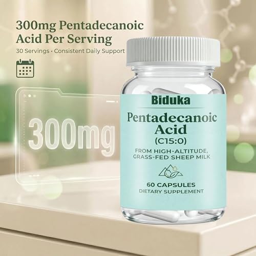 Extracto de Ácido Pentadecanoico 60 Cápsulas Veganas | 300mg por Porción de Leche de Oveja Alimentada con Pasto | Sin GMO, Sin Gluten, Sin Aditivos, - imagen 5
