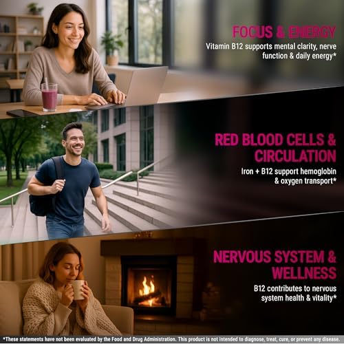 Suplemento Líquido de Hierro New Elements para Mujeres y Hombres con Vitamina B12 5000mcg - Constructor de Sangre Libre para Anemia - Gotas de - imagen 5