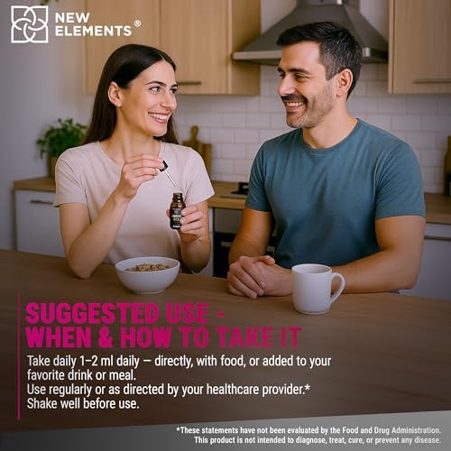 Suplemento Líquido de Hierro New Elements para Mujeres y Hombres con Vitamina B12 5000mcg - Constructor de Sangre Libre para Anemia - Gotas de - imagen 6