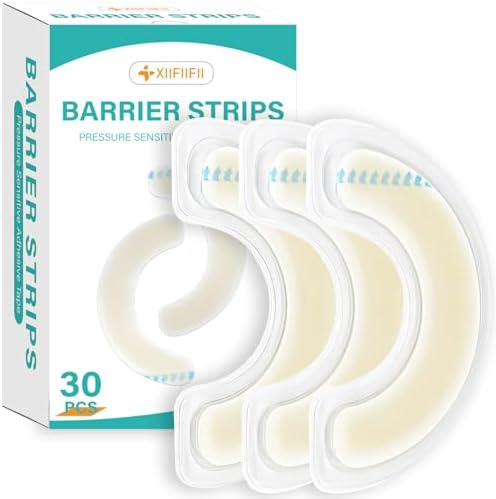 XIIFIIFII 30 Piezas de Tiras Elásticas para Barrera de Ostomía, Suministros Médicos de Piel Amigable y Adhesivo a Prueba de Fugas, Cinta Hidrocoloide - imagen 1