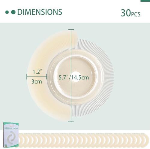 XIIFIIFII 30 Piezas de Tiras Elásticas para Barrera de Ostomía, Suministros Médicos de Piel Amigable y Adhesivo a Prueba de Fugas, Cinta Hidrocoloide - imagen 6