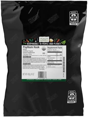 Psyllium Husk Orgánico Frontier Co-op, Suplemento Nutricional para Digestión, Fibra para Hornear, Kosher | 16 Onzas (Paquete de 1) - imagen 1