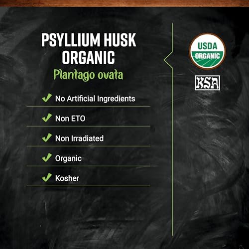 Psyllium Husk Orgánico Frontier Co-op, Suplemento Nutricional para Digestión, Fibra para Hornear, Kosher | 16 Onzas (Paquete de 1) - imagen 2