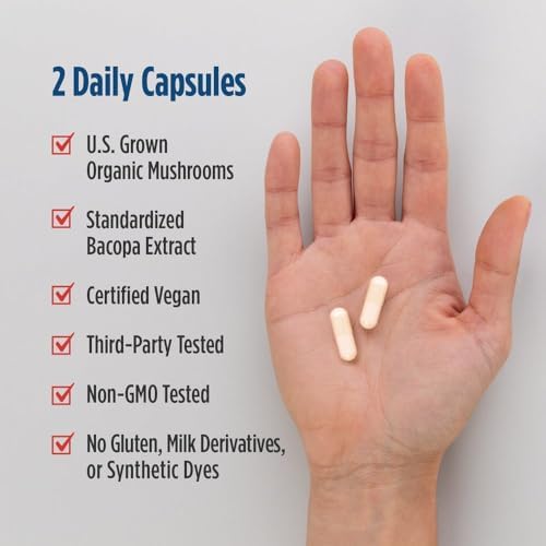 Complejo de Hongos Cognitivos Nordic Naturals, Sin Sabor - 60 Cápsulas - Apoyo para Cerebro, Memoria y Ánimo - Mezcla de Melena de León y Extracto de - imagen 4