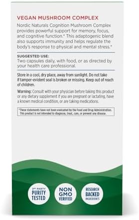 Complejo de Hongos Cognitivos Nordic Naturals, Sin Sabor - 60 Cápsulas - Apoyo para Cerebro, Memoria y Ánimo - Mezcla de Melena de León y Extracto de - imagen 5