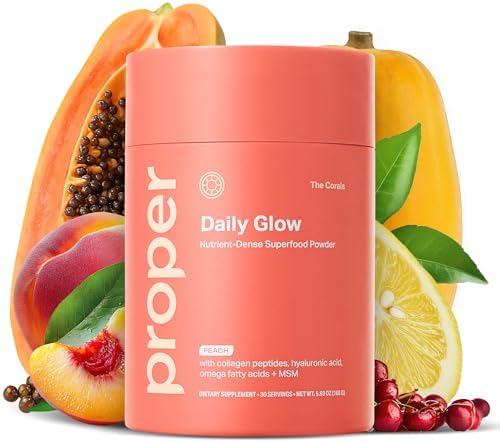 Proper, The Corals Daily Glow Beauty Blend - Superfood en Polvo con Colágeno, Ácido Hialurónico, Vitamina C y MSM para Piel, Cabello y Uñas - imagen 1