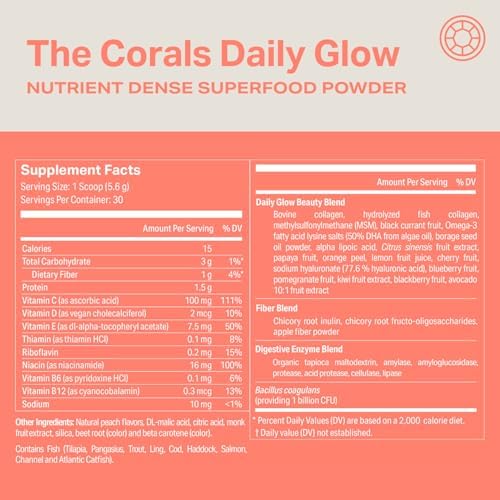Proper, The Corals Daily Glow Beauty Blend - Superfood en Polvo con Colágeno, Ácido Hialurónico, Vitamina C y MSM para Piel, Cabello y Uñas - imagen 8