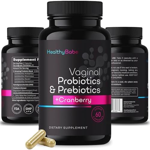 Probioticos Vaginales Healthy Babe para Mujeres + Prebióticos y Pastillas de Arándano, Equilibrio de pH, Salud del Microbioma, 60 Cápsulas Veganas - imagen 1