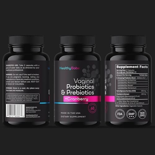 Probioticos Vaginales Healthy Babe para Mujeres + Prebióticos y Pastillas de Arándano, Equilibrio de pH, Salud del Microbioma, 60 Cápsulas Veganas - imagen 7
