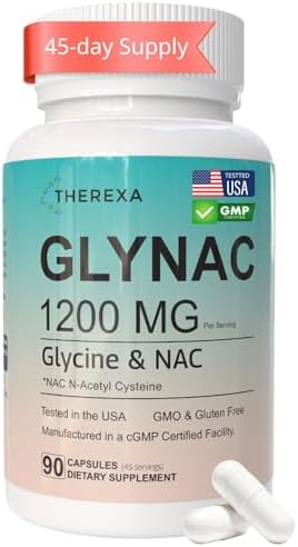 Suplemento THEREXA GLYNAC 1200MG - Suplementos de Glicina y NAC, Probado en EE. UU. - 90 Cápsulas - imagen 1