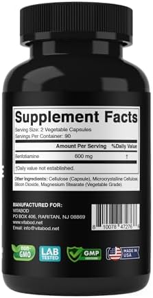 Vitabod Benfotiamina 600mg – 180 Cápsulas Vegetarianas – Suplemento de Vitamina B1 Soluble en Grasas - imagen 8