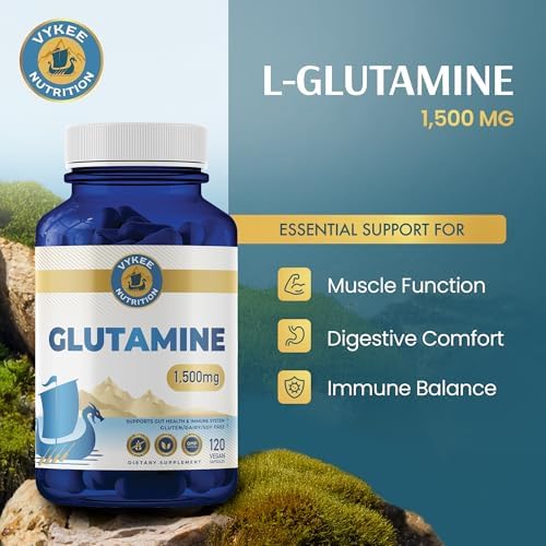 Cápsulas de L-Glutamina Vykee Nutrition - Suplemento para Recuperación Muscular, Salud Digestiva y Soporte Inmunológico - Vegano, No GMO, Sin Gluten - imagen 2