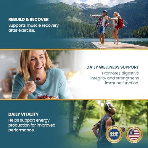 Cápsulas de L-Glutamina Vykee Nutrition - Suplemento para Recuperación Muscular, Salud Digestiva y Soporte Inmunológico - Vegano, No GMO, Sin Gluten - imagen 3