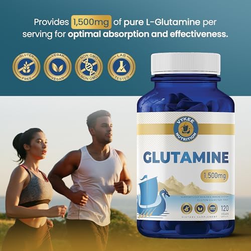 Cápsulas de L-Glutamina Vykee Nutrition - Suplemento para Recuperación Muscular, Salud Digestiva y Soporte Inmunológico - Vegano, No GMO, Sin Gluten - imagen 4