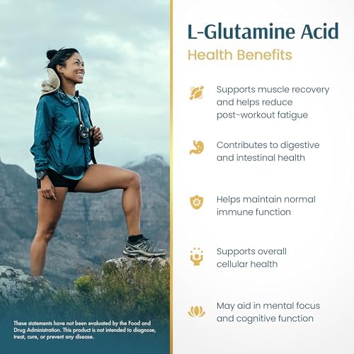 Cápsulas de L-Glutamina Vykee Nutrition - Suplemento para Recuperación Muscular, Salud Digestiva y Soporte Inmunológico - Vegano, No GMO, Sin Gluten - imagen 6