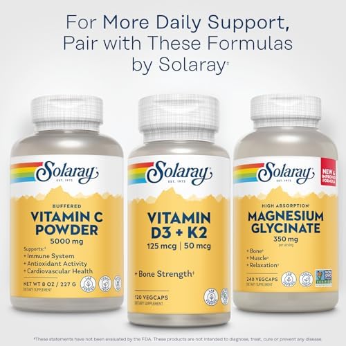 Solaray Polvo de Ácido Ascórbico Vitamina C 5000mg - Suplemento Vegano para Hombres y Mujeres, Apoyo Inmunológico y de Piel, 8 oz - imagen 6