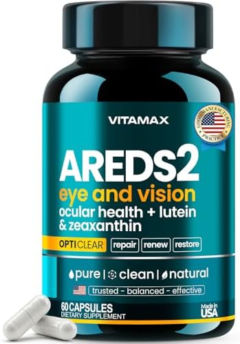 Vitaminas para los Ojos AREDS 2 - Luteína, Zeaxantina, Arándano, Astaxantina - Suplemento Mineral para la Salud Visual - 60 cápsulas - Hecho en EE. - imagen 1