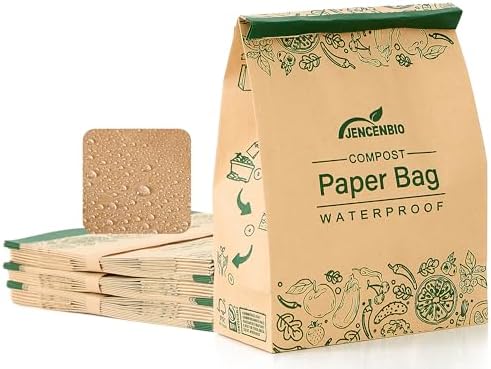 Bolsa de Papel Compostable JENCENBIO, 30 Bolsas Resistentes al Agua para Desechos de Cocina, Forro de Bote Certificado por BPI - imagen 1