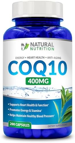 CoQ10 Natural 400mg 200 Cápsulas Máxima Potencia Alta Absorción Libre de Gluten No Transgénico - imagen 1