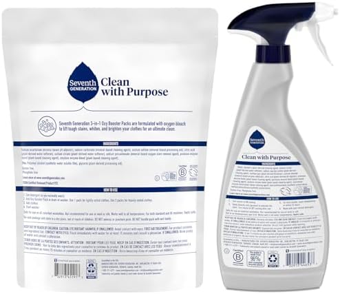 Paquete de Removedor de Manchas Seventh Generation – Spray para Lavado Power+ + Paquetes Oxy 3 en 1, Fórmulas a Base de Plantas, Sin Fragancia (Set - imagen 2
