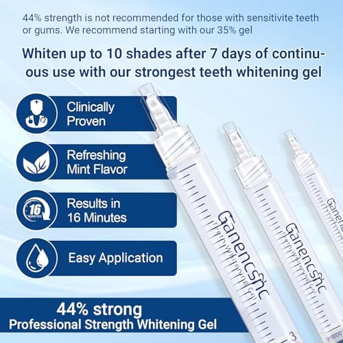 Recargas de Gel Blanqueador Dental 44% Ganencsnc - 10 Jeringas (3ml) - Fórmula Fuerte de Peróxido de Carbamida - Compatible con Kit de Blanqueamiento - imagen 2