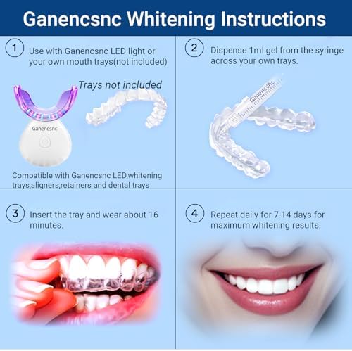 Recargas de Gel Blanqueador Dental 44% Ganencsnc - 10 Jeringas (3ml) - Fórmula Fuerte de Peróxido de Carbamida - Compatible con Kit de Blanqueamiento - imagen 3
