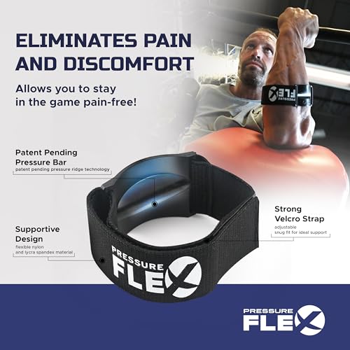 Férula para Codo de Tenista para Hombre - Férula para Codo de Golfista, Soporte de Antebrazo Ajustable con Barrita de Presión para Alivio de - imagen 2