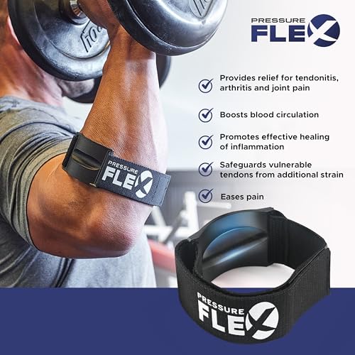 Férula para Codo de Tenista para Hombre - Férula para Codo de Golfista, Soporte de Antebrazo Ajustable con Barrita de Presión para Alivio de - imagen 3