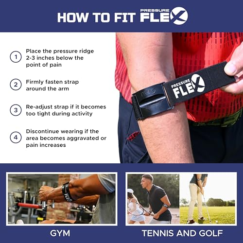 Férula para Codo de Tenista para Hombre - Férula para Codo de Golfista, Soporte de Antebrazo Ajustable con Barrita de Presión para Alivio de - imagen 5