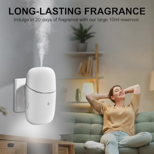 Difusor de Aceites Esenciales Tediselu para el Hogar, Difusor Sin Agua con Interruptor Bajo/Alto, Difusor de Pared con Luz Nocturna, Aromaterapia - imagen 2