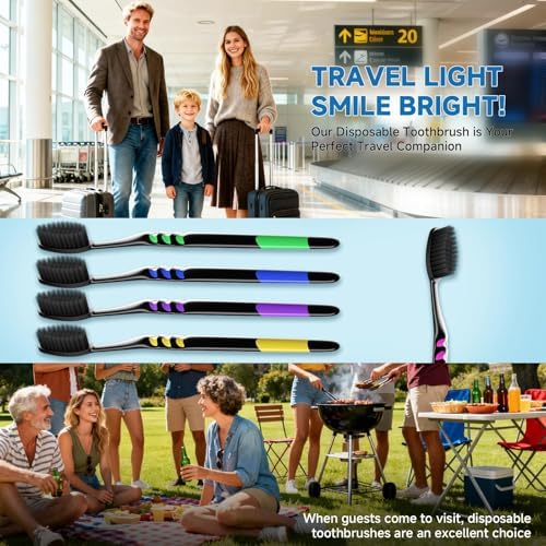 Paquete de 150 Cepillos de Dientes Desechables Envuelto Individualmente, Con Cerda Suave para Adultos y Niños, Mango Ergonómico, Ideal para Viajes, - imagen 5