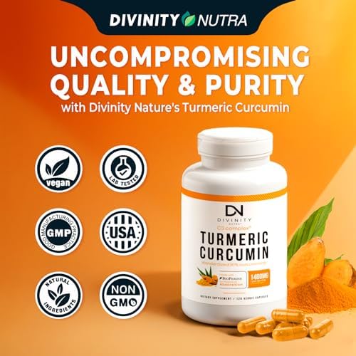 Suplemento de Cúrcuma Curcumina con BioPerine 1400mg, Soporte Natural de GLP-1, Máxima Absorción para Articulaciones, 120 Cápsulas Non GMO - imagen 3